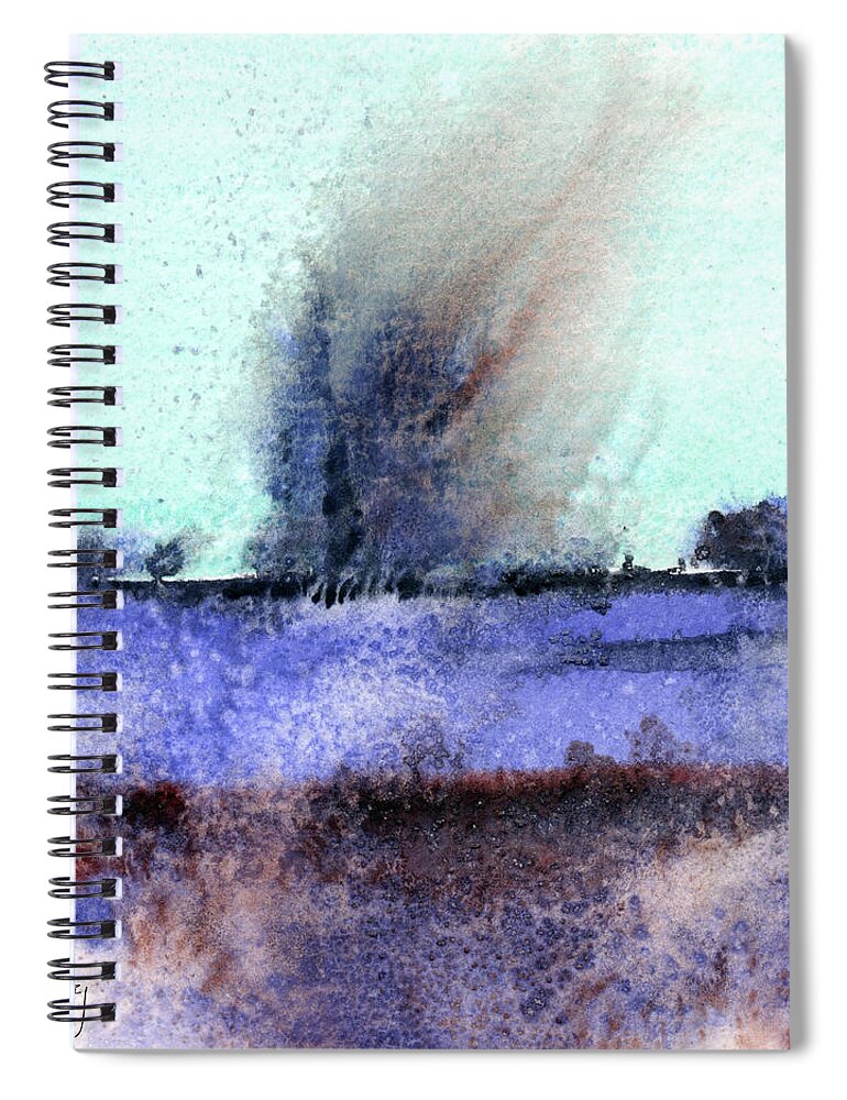 Climate Change Spiral Notebook featuring the painting Earth Fire Wind Water by Paul Gaj