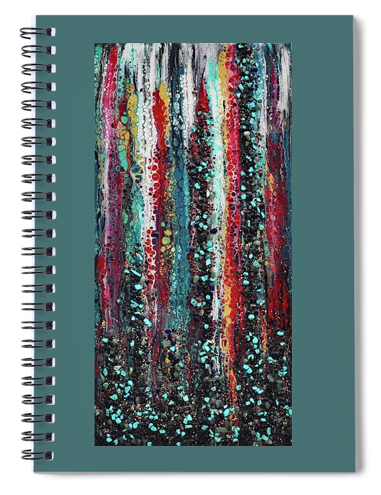 Acrylic Spiral Notebook featuring the painting Earth Gems #18W044 by Lori Sutherland