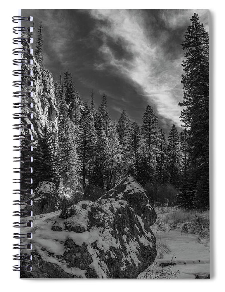 Landscape Spiral Notebook featuring the photograph East Fork in the Snow by Seth Betterly