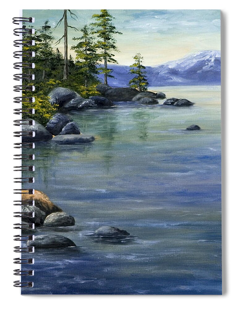 Lake Tahoe Spiral Notebook featuring the painting East Shore Lake Tahoe by Darice Machel McGuire