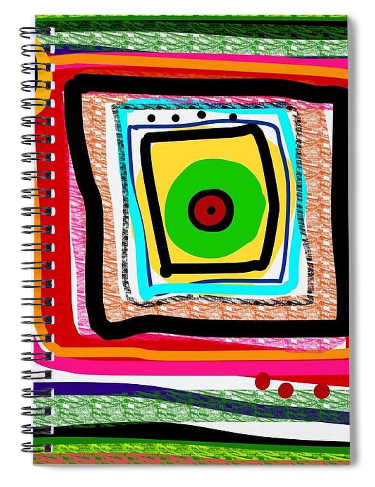 Abstract Spiral Notebook featuring the digital art Easter Eyes by Susan Fielder
