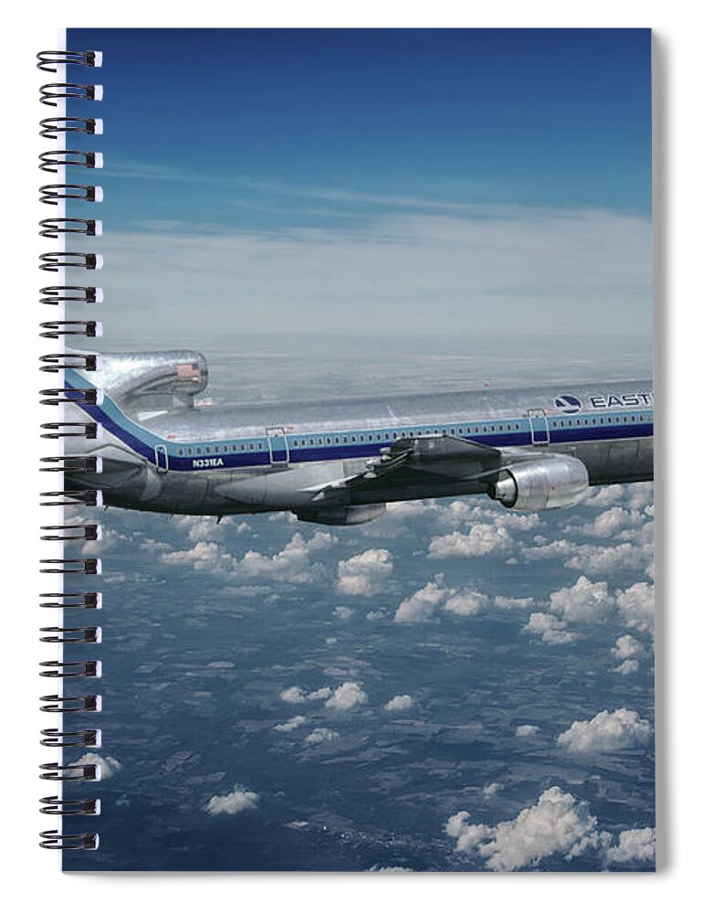 Eastern Airlines Spiral Notebook featuring the mixed media Eastern Airlines L-1011 TriStar by Erik Simonsen