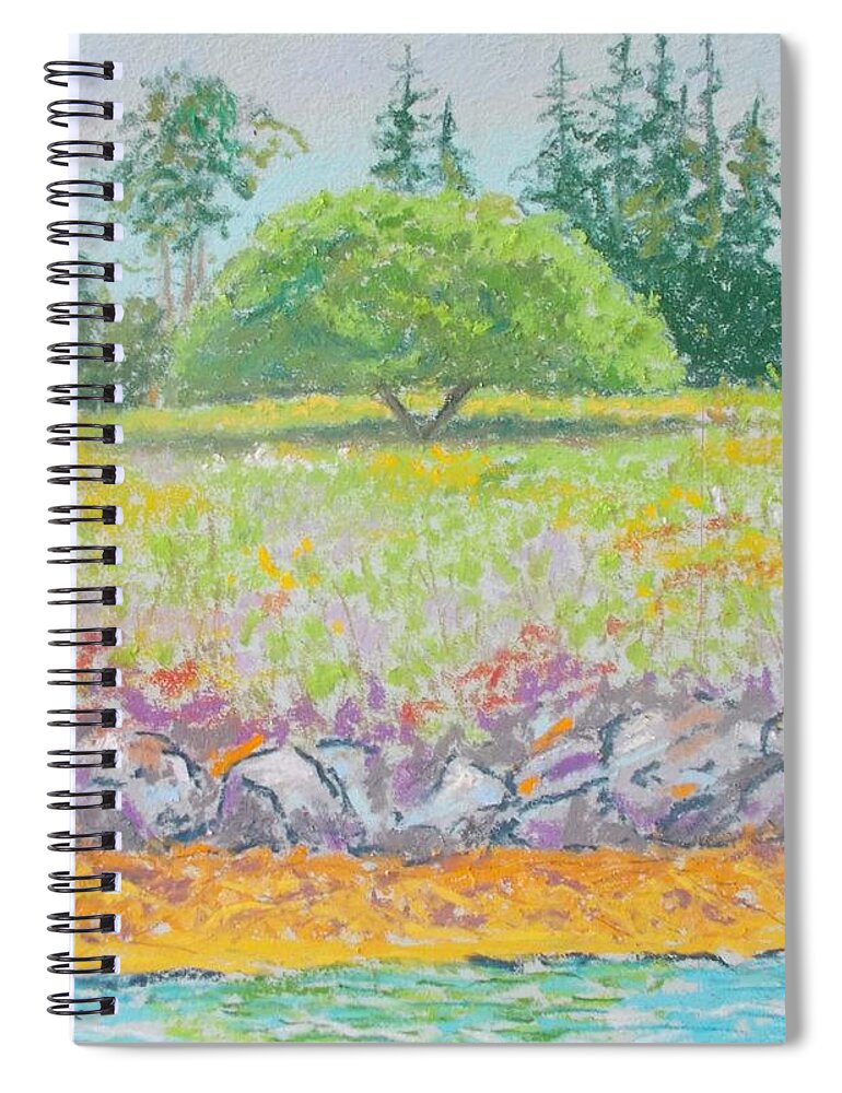 Pastels Spiral Notebook featuring the pastel EasternPoints Cut -Tree by Rae Smith PAC