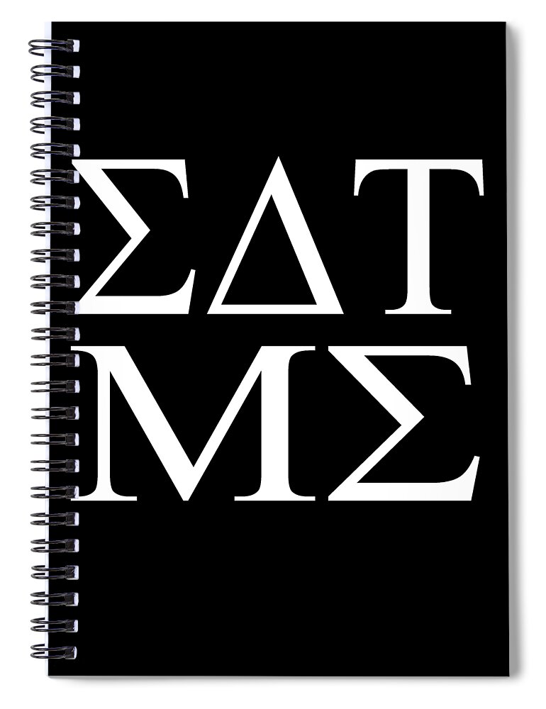 Retro Spiral Notebook featuring the digital art Eat Me in Greek College by Flippin Sweet Gear