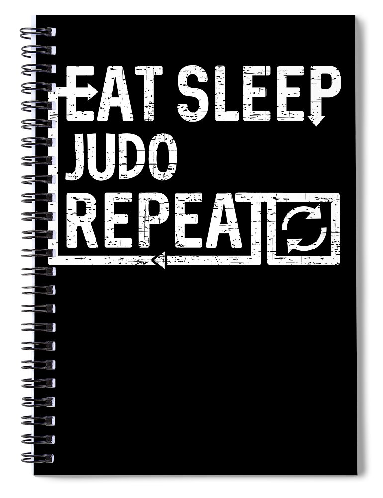 Cool Spiral Notebook featuring the digital art Eat Sleep Judo by Flippin Sweet Gear