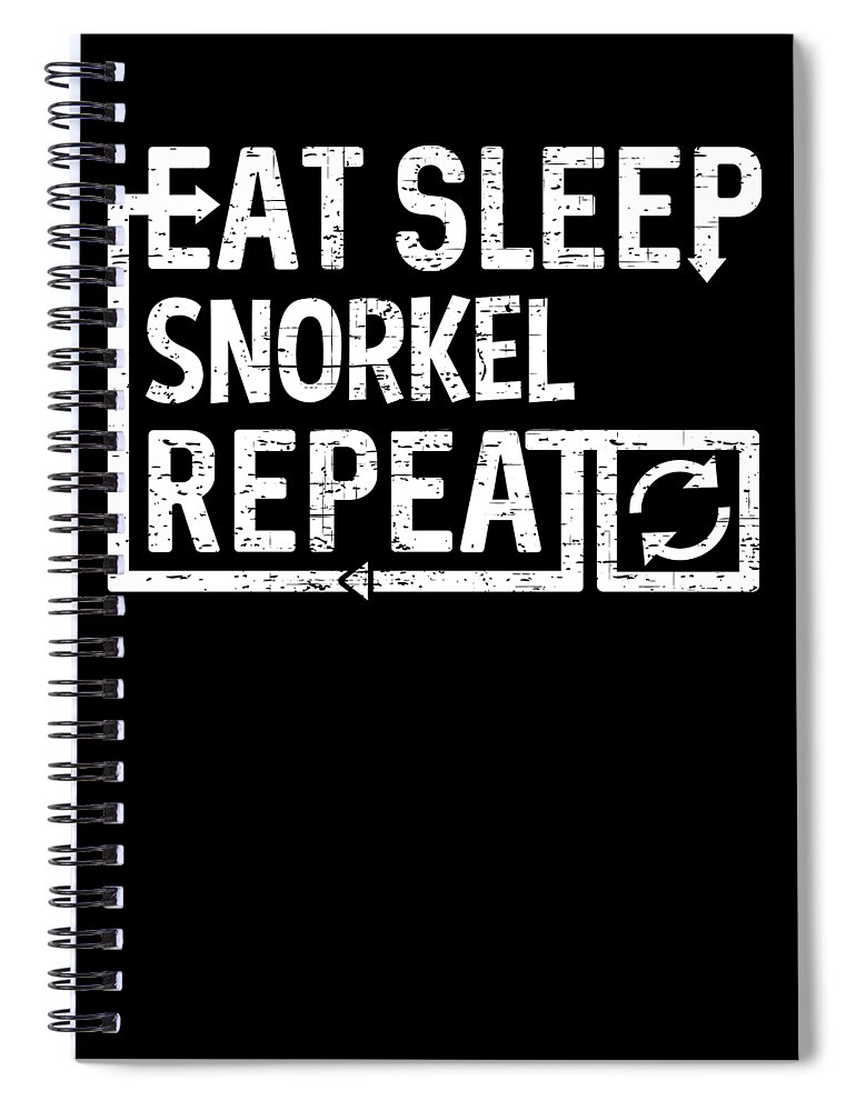 Cool Spiral Notebook featuring the digital art Eat Sleep Snorkel by Flippin Sweet Gear
