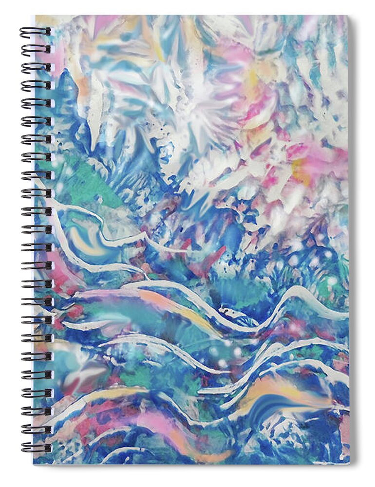 Encaustic Art Spiral Notebook featuring the painting Ebb andFlow by Jean Batzell Fitzgerald
