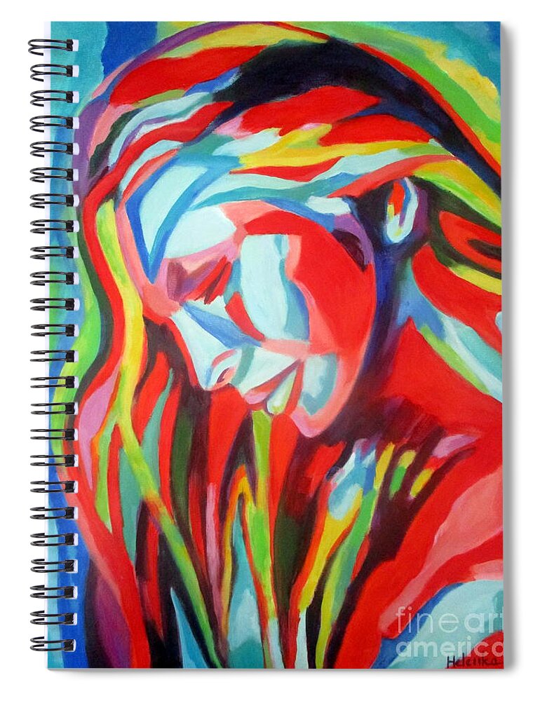 Affordable Original Art Spiral Notebook featuring the painting Echoes from the world by Helena Wierzbicki