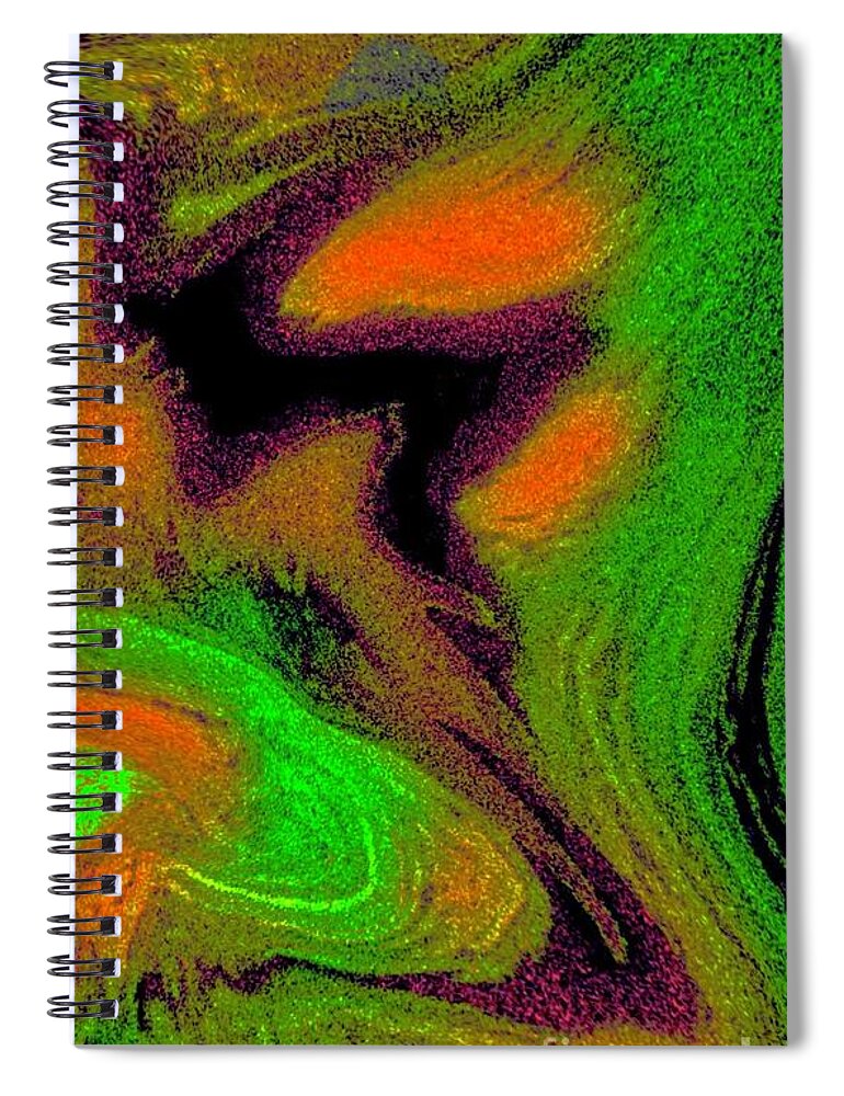 Glowing Texture Spiral Notebook featuring the digital art Eclectic Eclipse by Glenn Hernandez