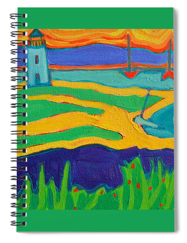 Edgartown Spiral Notebook featuring the painting Edgartown Light by Debra Bretton Robinson