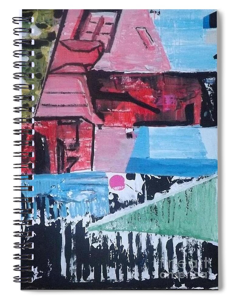 Acrylic Spiral Notebook featuring the painting Edifice by Denise Morgan