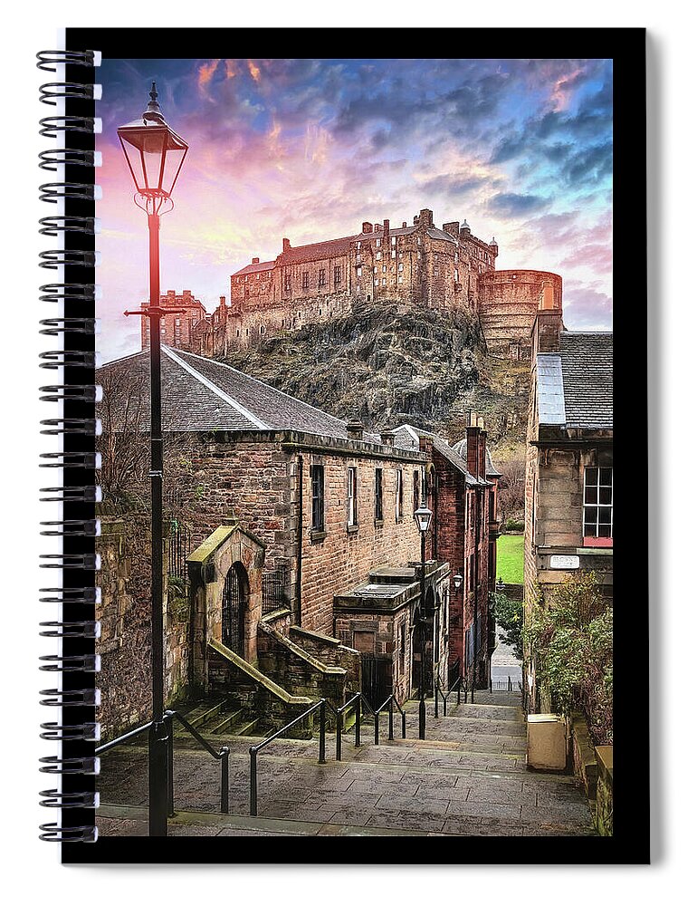 Edinburgh Castle Spiral Notebook featuring the photograph Edinburgh Castle From The Vennel Scotland by Carol Japp