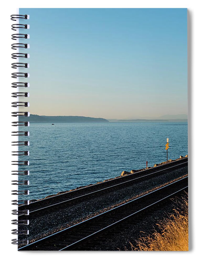 Washington Spiral Notebook featuring the photograph Edmonds railway by Alberto Zanoni