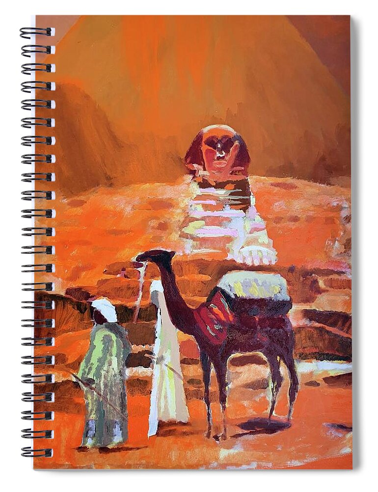 Camel Spiral Notebook featuring the painting Egypt Light by Enrico Garff