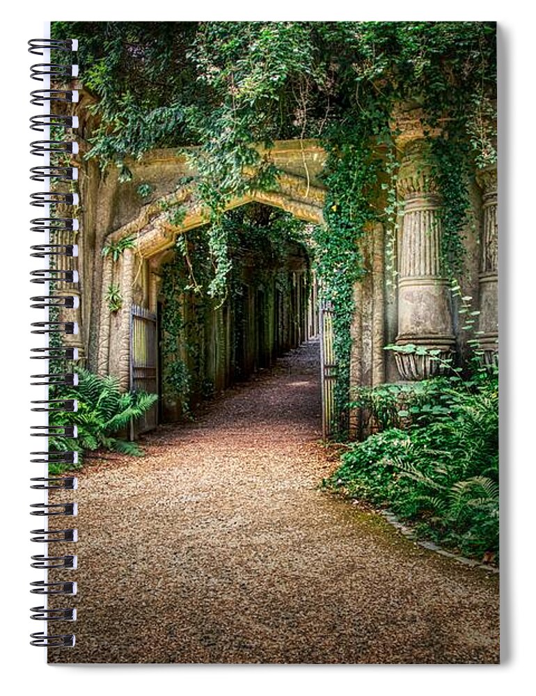 Highgate Cemetery Spiral Notebook featuring the photograph Egyptian Avenue by Raymond Hill