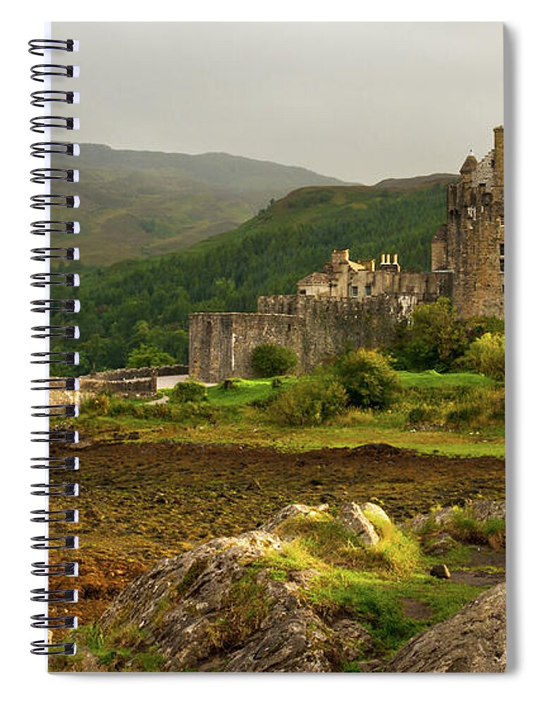 Scotland Spiral Notebook featuring the photograph Eilean Donan Castle in the loch Alsh at the highlands of Scotlan by Michalakis Ppalis