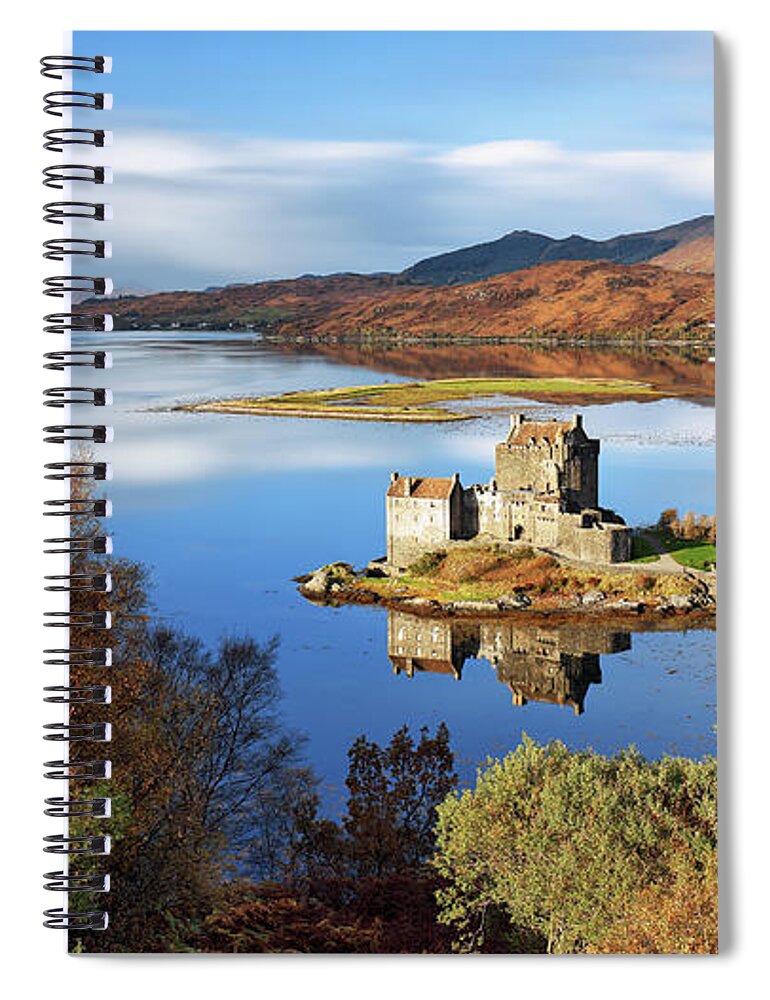 Eilean Donan Spiral Notebook featuring the photograph Eilean Donan in Autumn - Dornie by Grant Glendinning