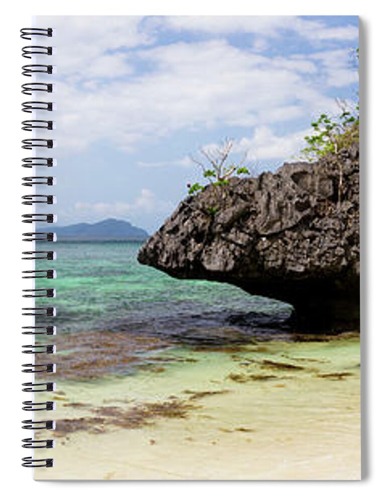 Panorama Spiral Notebook featuring the photograph El Nido Palawan Philippines Beach by Sonny Ryse