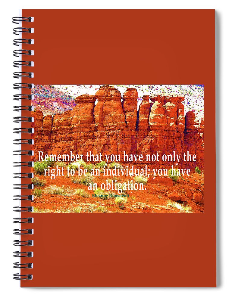Eleanor Roosevelt Spiral Notebook featuring the photograph Eleanor 3 Uniquely You by Sandra Gould Ford