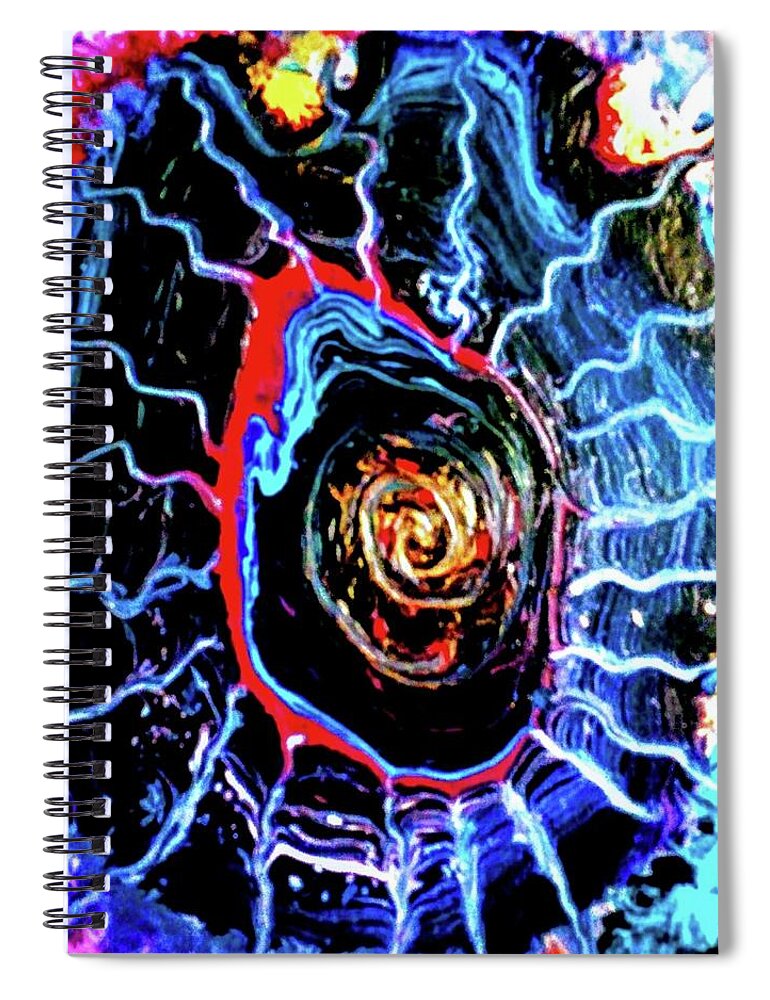 Electric Spiral Notebook featuring the painting Electric Blue by Anna Adams