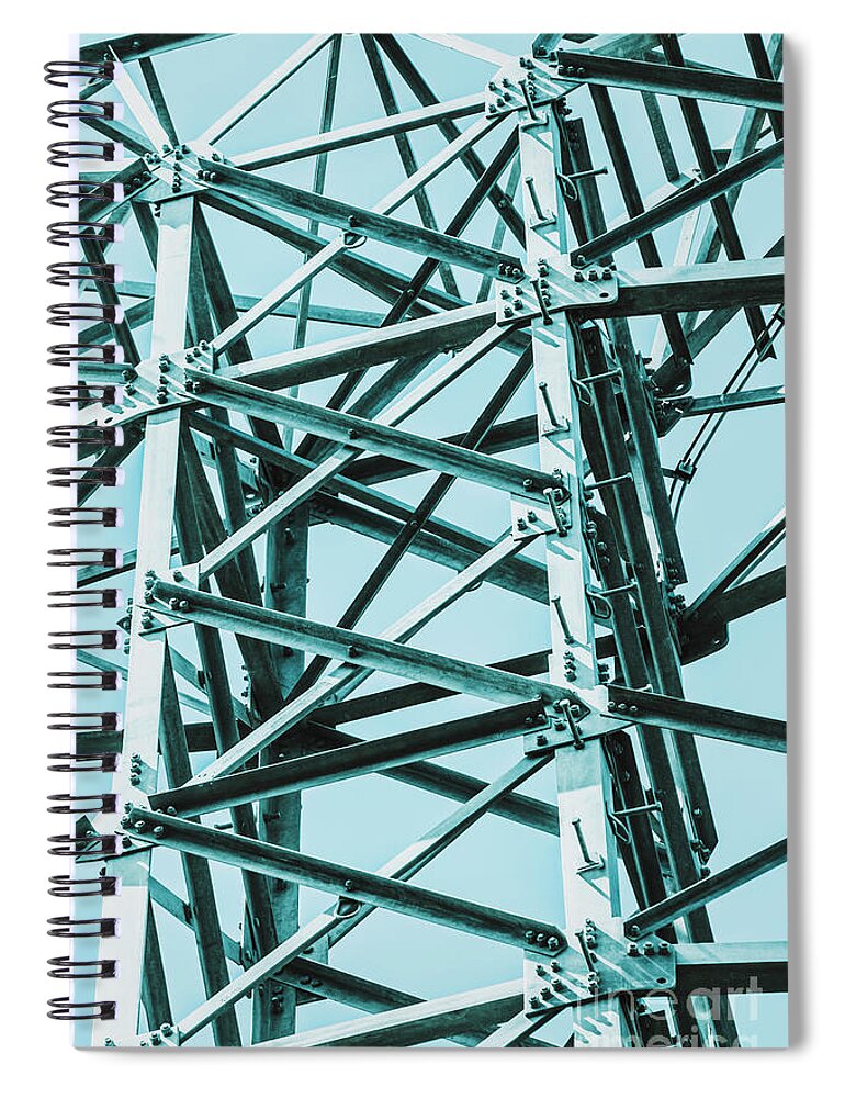 Construction Spiral Notebook featuring the photograph Electricity grid by Jorgo Photography