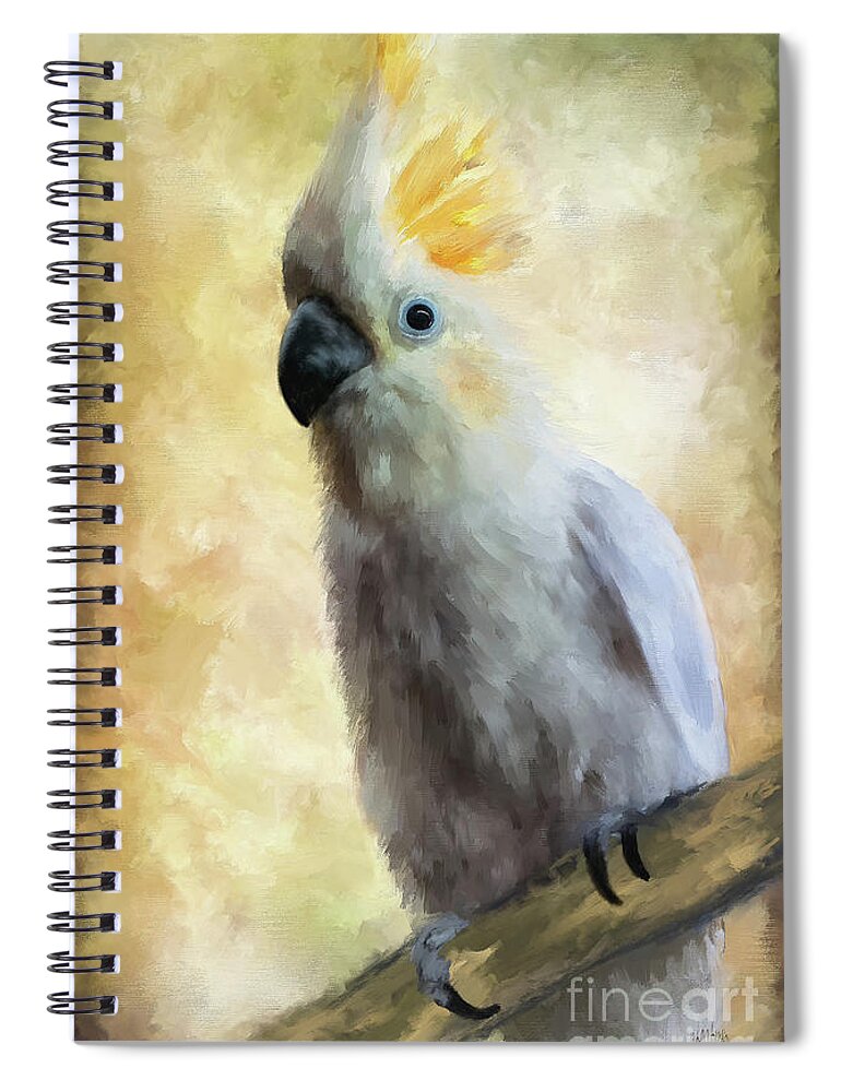 Bird Spiral Notebook featuring the digital art Elegant Lady Painterly by Lois Bryan