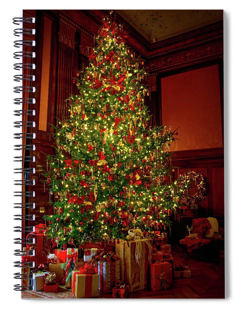 Winter Spiral Notebook featuring the photograph Elegant Old Fashion Christmas Tree by Kristia Adams