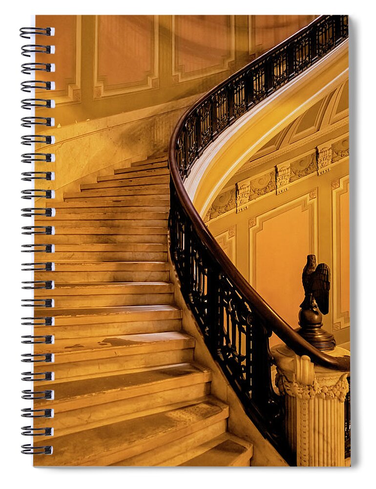 Singleton Photography Spiral Notebook featuring the photograph Elegant Staircase by Tom Singleton