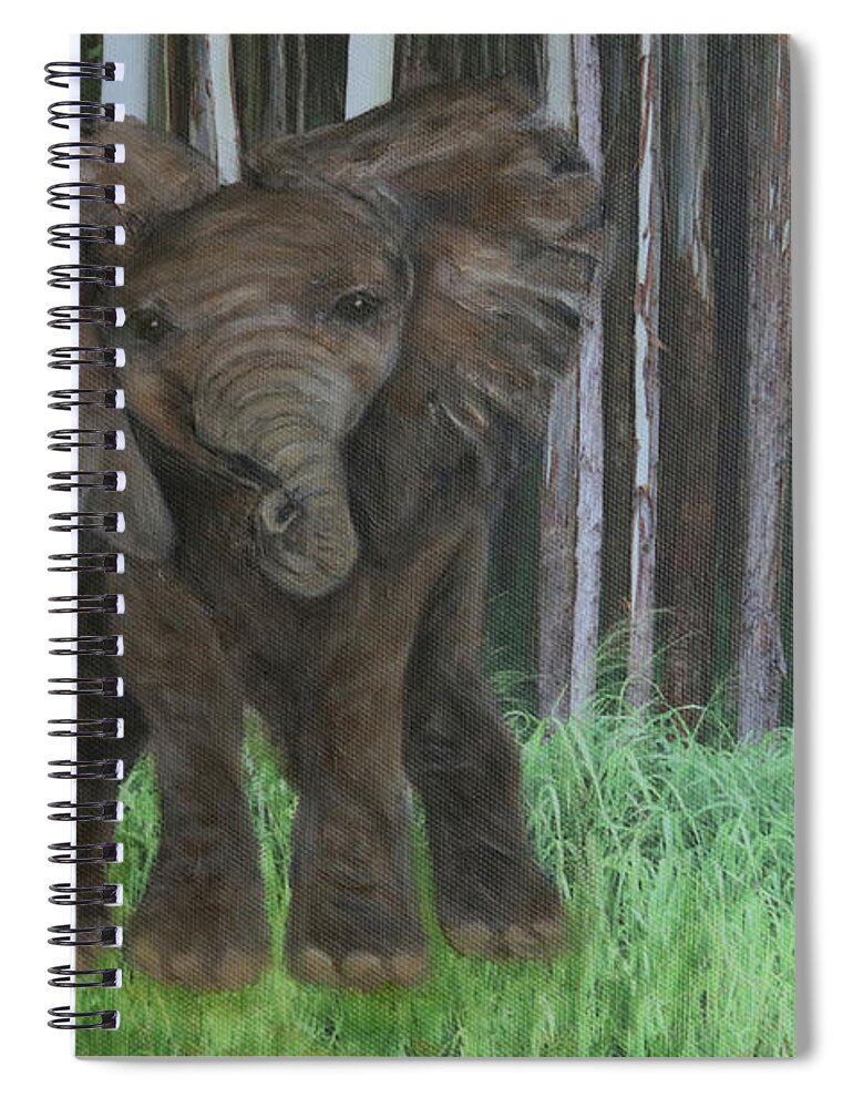 Art Spiral Notebook featuring the painting Elephant by Tammy Pool