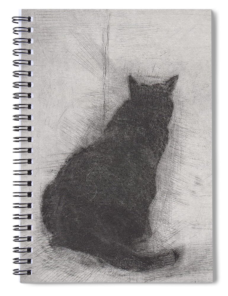 Cat Spiral Notebook featuring the drawing Ellen Peabody Endicott - etching by David Ladmore