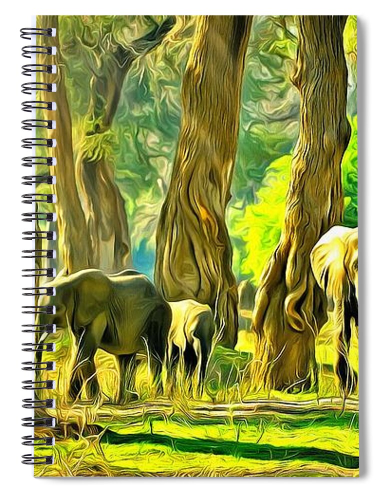 Elle's Home Spiral Notebook featuring the painting Elle's Home by Harry Warrick