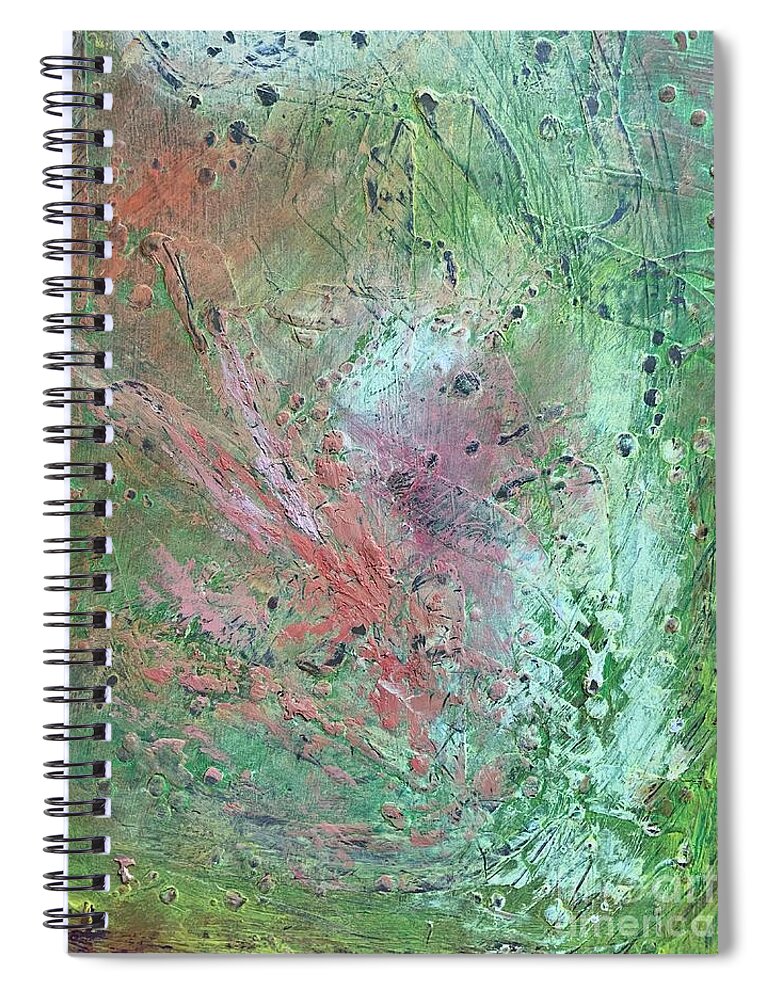 Abstract Spiral Notebook featuring the painting Ellipsis 3 by Anna Skaradzinska