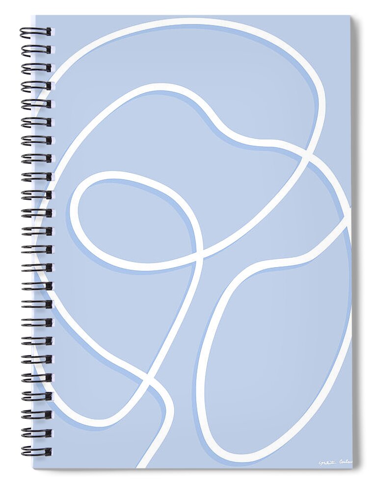 Nikita Coulombe Spiral Notebook featuring the painting Embrace 1 in blue by Nikita Coulombe