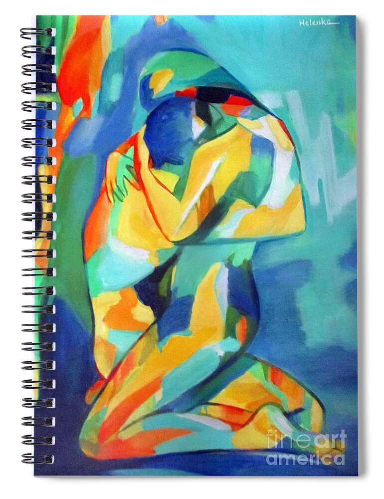 Affordable Paintings For Sale Spiral Notebook featuring the painting Embrace by Helena Wierzbicki