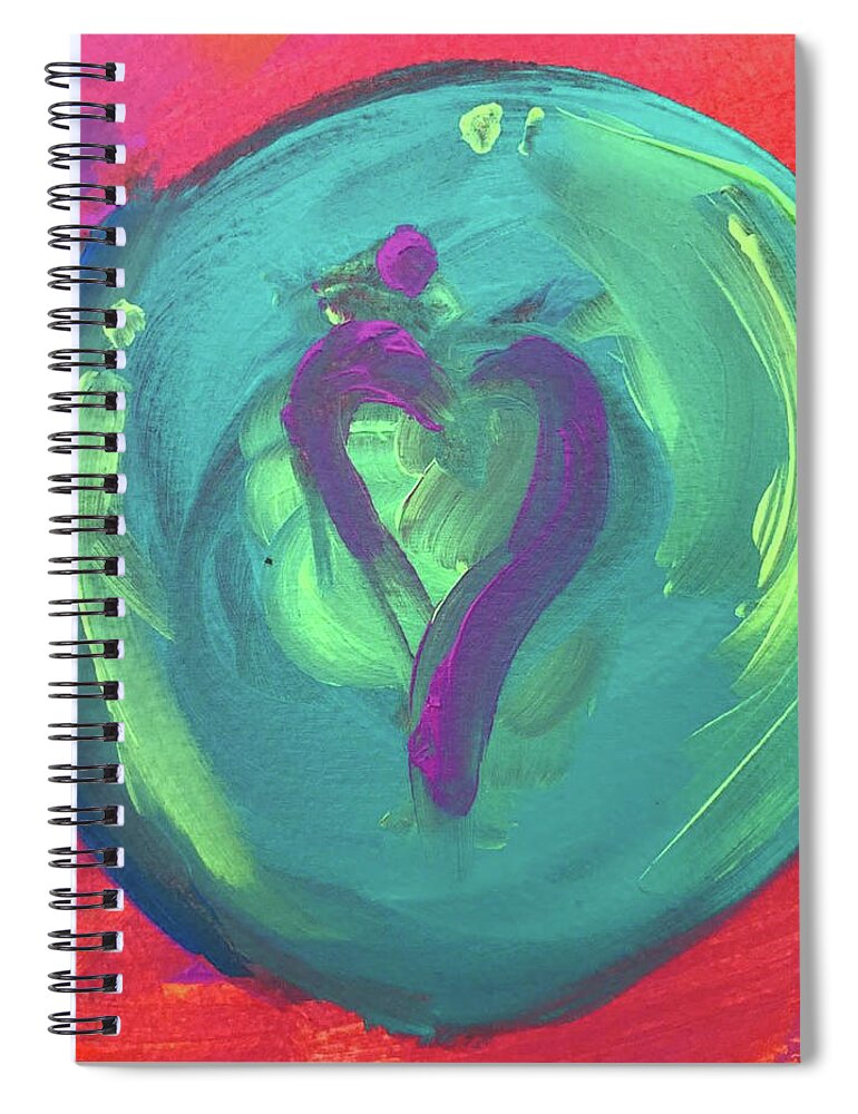 Earth Spiral Notebook featuring the painting Embrace The World by Jason Nicholas