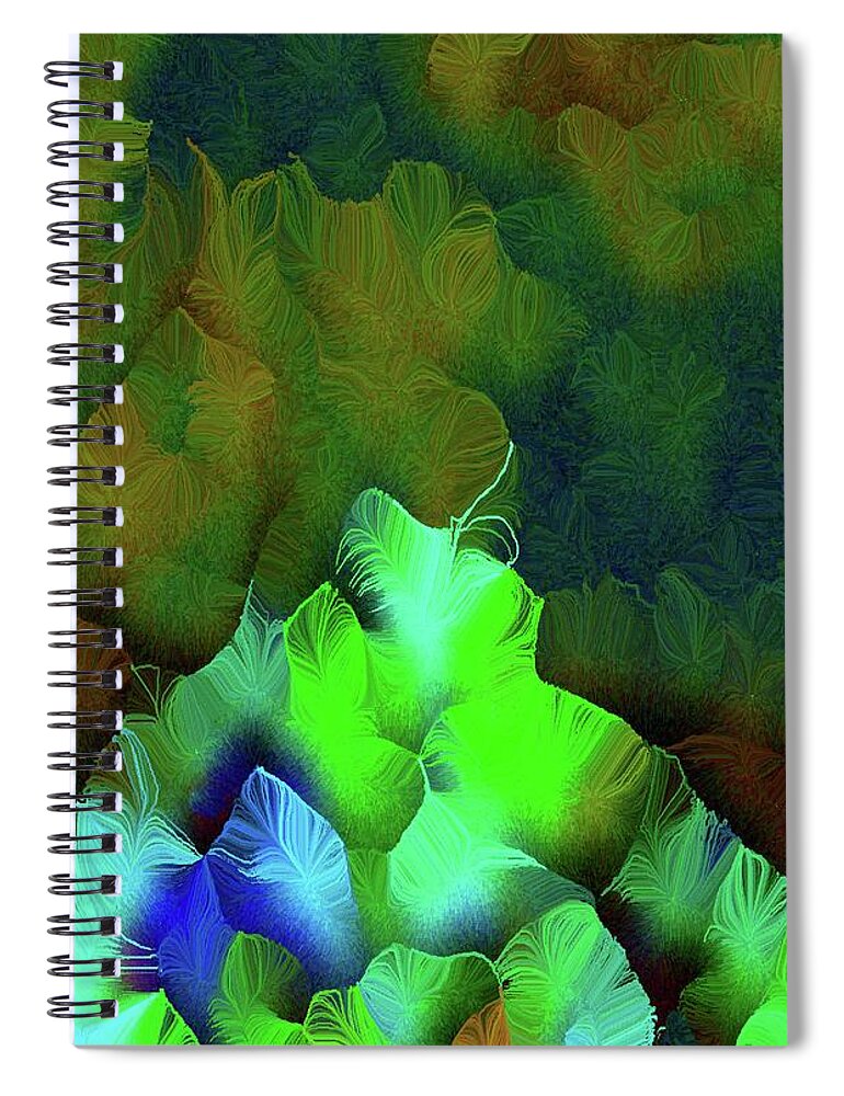 Silk-featherbrush Spiral Notebook featuring the mixed media Emerald Rose of the Heart by Aberjhani