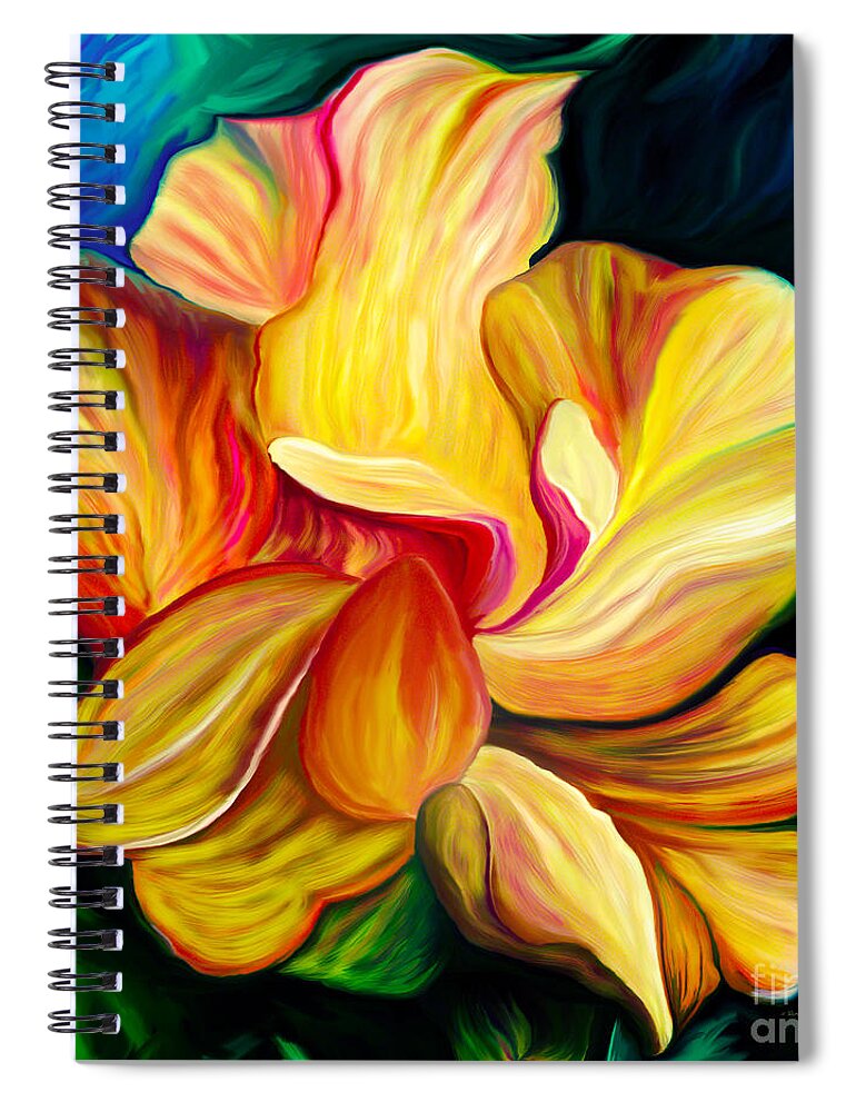 Hibiscus Painting Spiral Notebook featuring the painting Emergence II by Patricia Griffin Brett