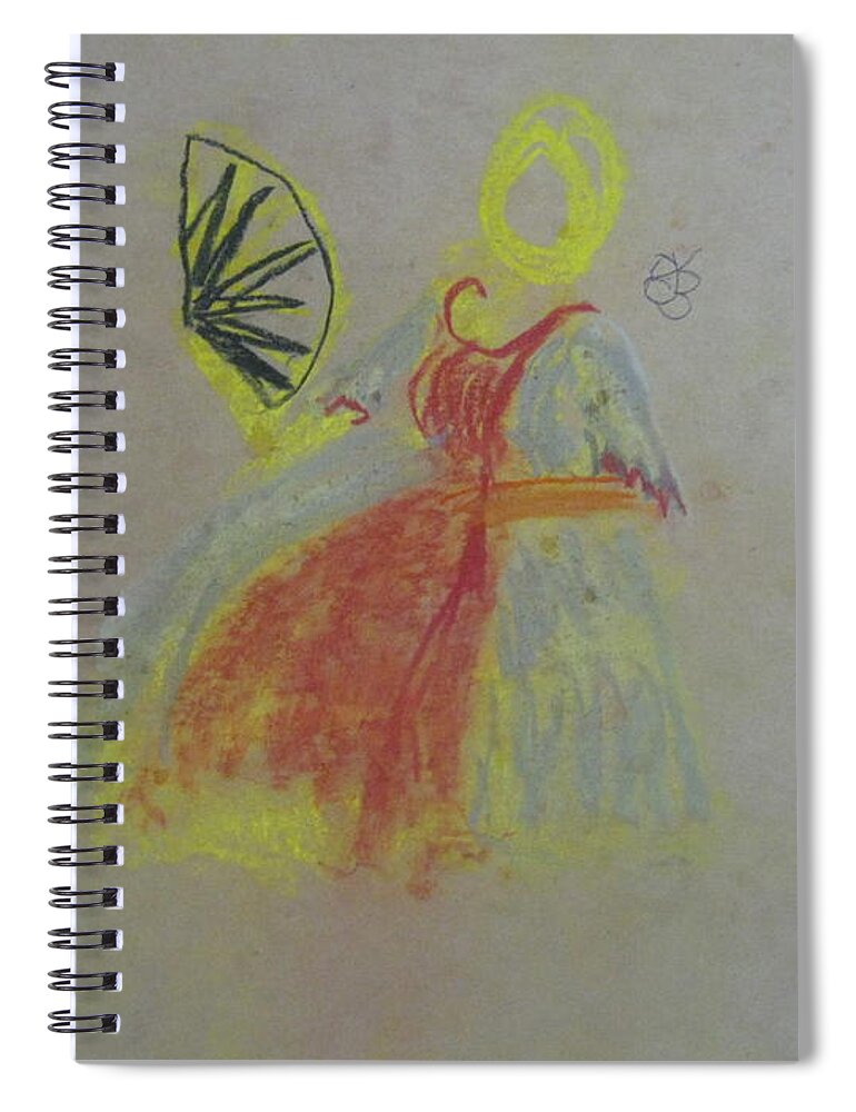  Spiral Notebook featuring the drawing Emily fanning herself by AJ Brown