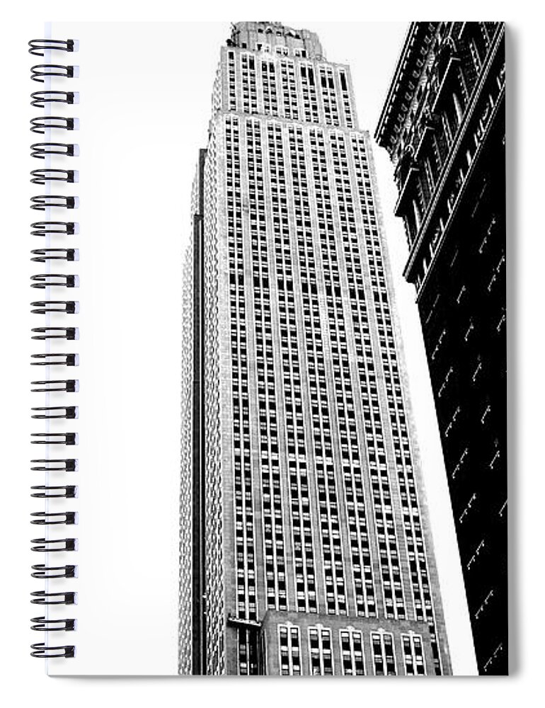 Empire State Building Spiral Notebook featuring the photograph Empire State Building in Black and White by Angie Tirado