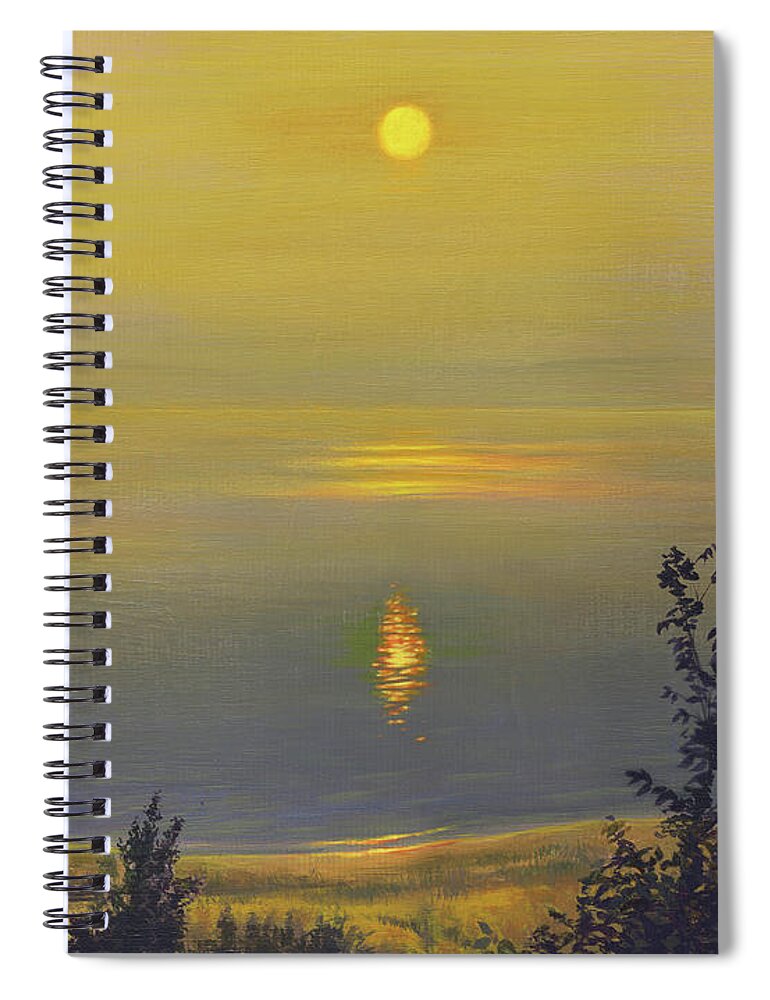 Lakeshore Spiral Notebook featuring the painting Empire Sunset by Garth Glazier