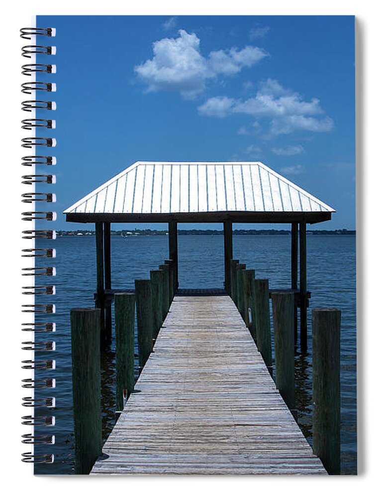 Dock Spiral Notebook featuring the photograph Empty Fishing Dock by Blair Damson