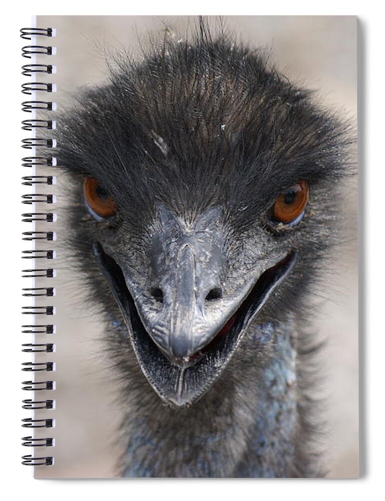  Spiral Notebook featuring the photograph Emu Gaze by Heather E Harman