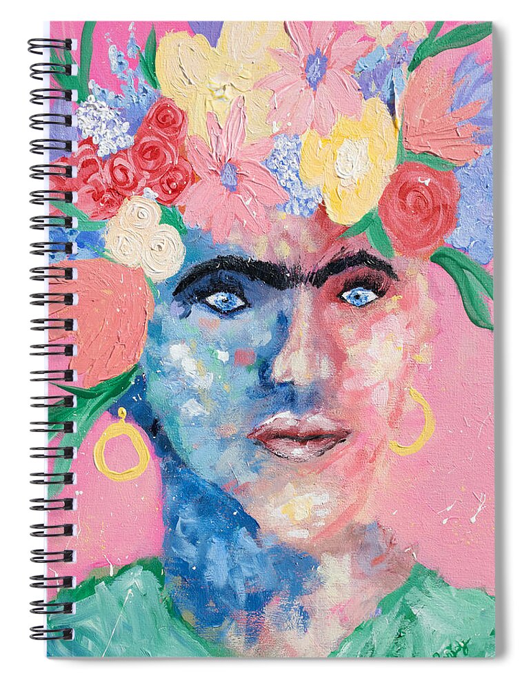 Frida Spiral Notebook featuring the painting Emulating Frida by Bonny Puckett