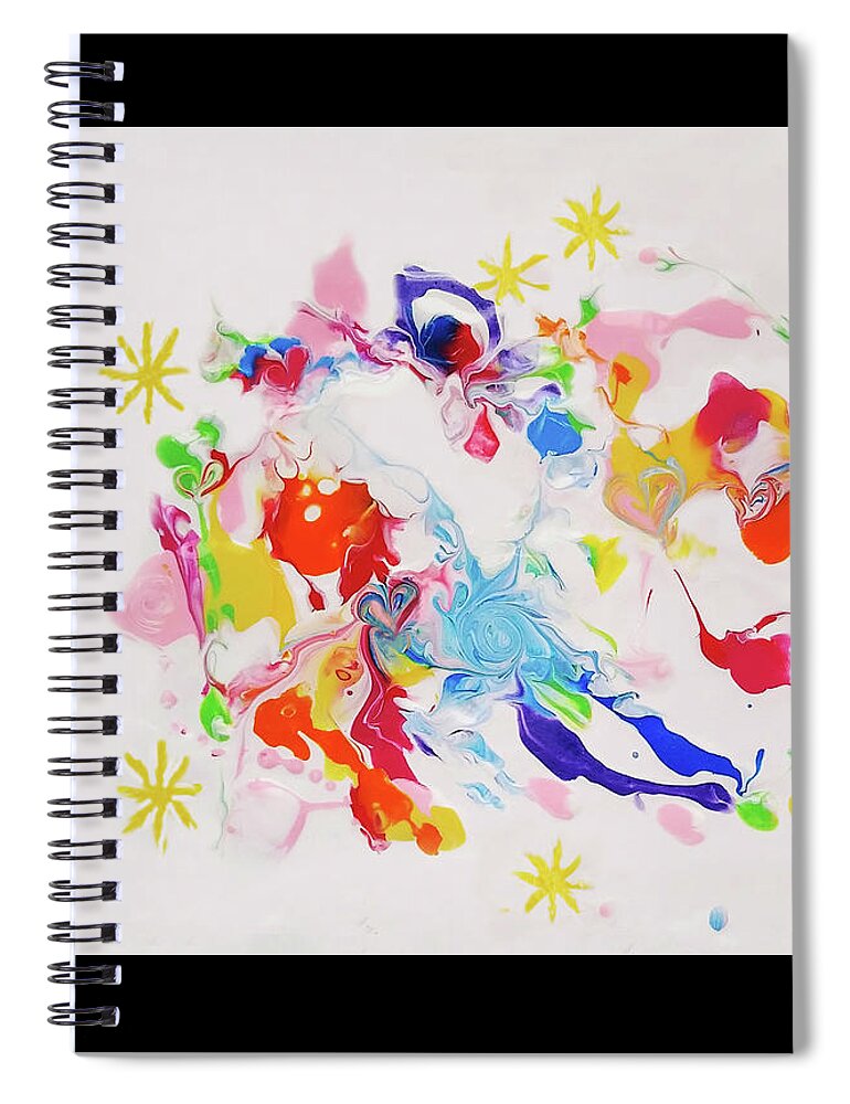 Rainbow Colors Spiral Notebook featuring the painting Enchanted by Deborah Erlandson