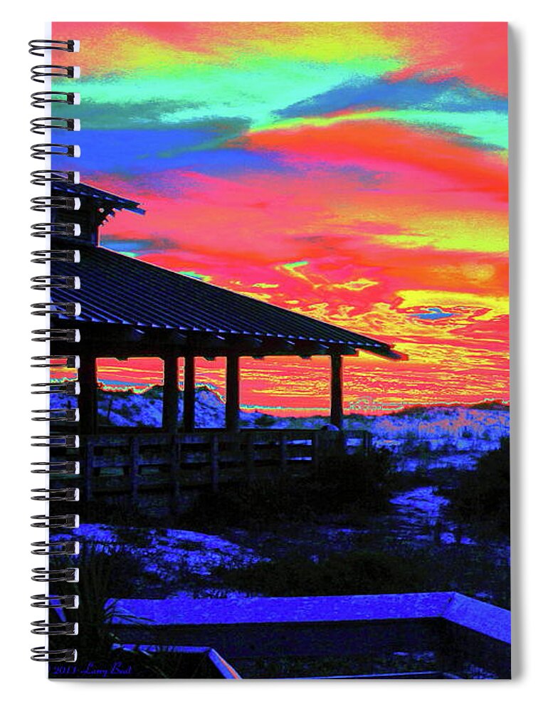 Sunset Spiral Notebook featuring the digital art Enchanted Island Sunset by Larry Beat