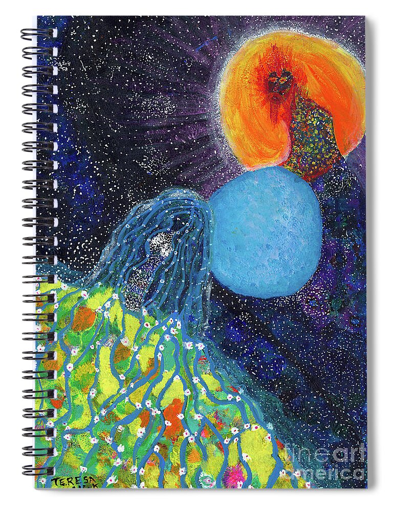Mother Nature Spiral Notebook featuring the painting Enchanted by Tessa Evette
