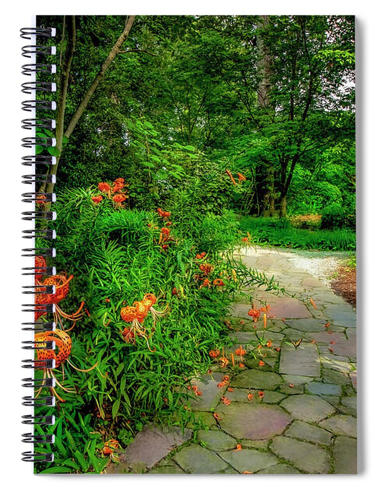 Lily Spiral Notebook featuring the photograph Enchanting Pathway at Duke Gardens by Shelia Hunt