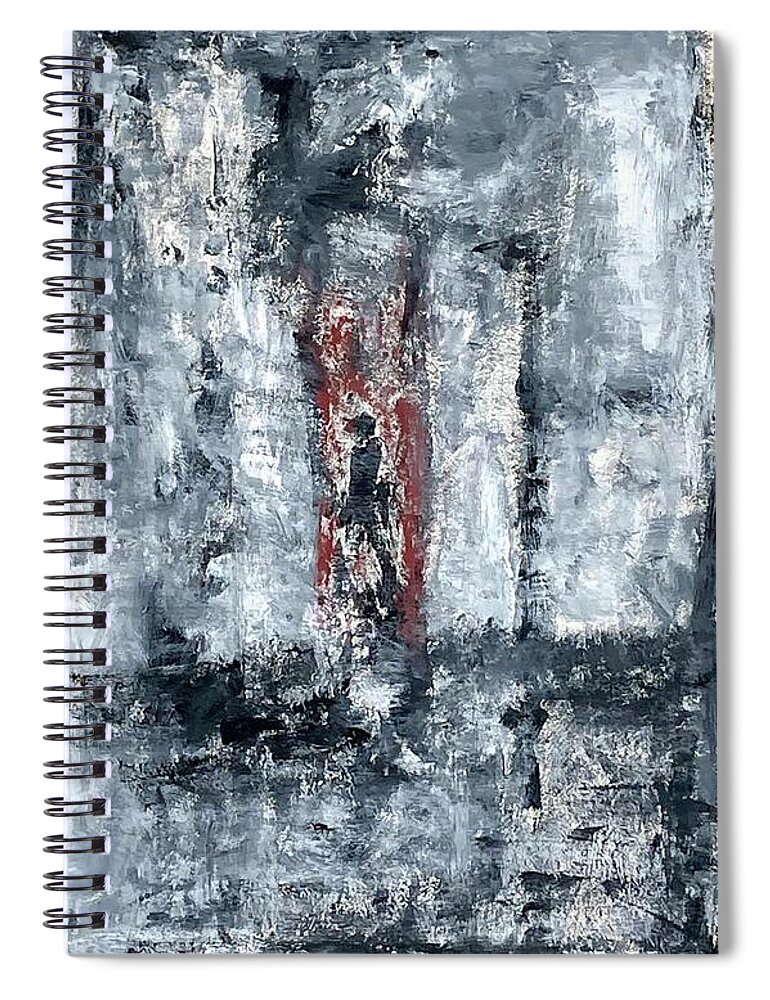 Gouache On Paper Spiral Notebook featuring the painting Enclosed Figure by David Euler
