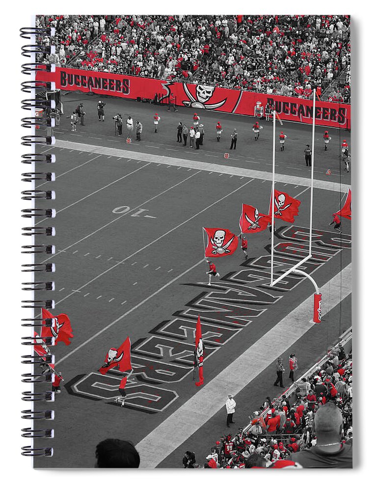 Flag Spiral Notebook featuring the digital art Endzone by Chauncy Holmes