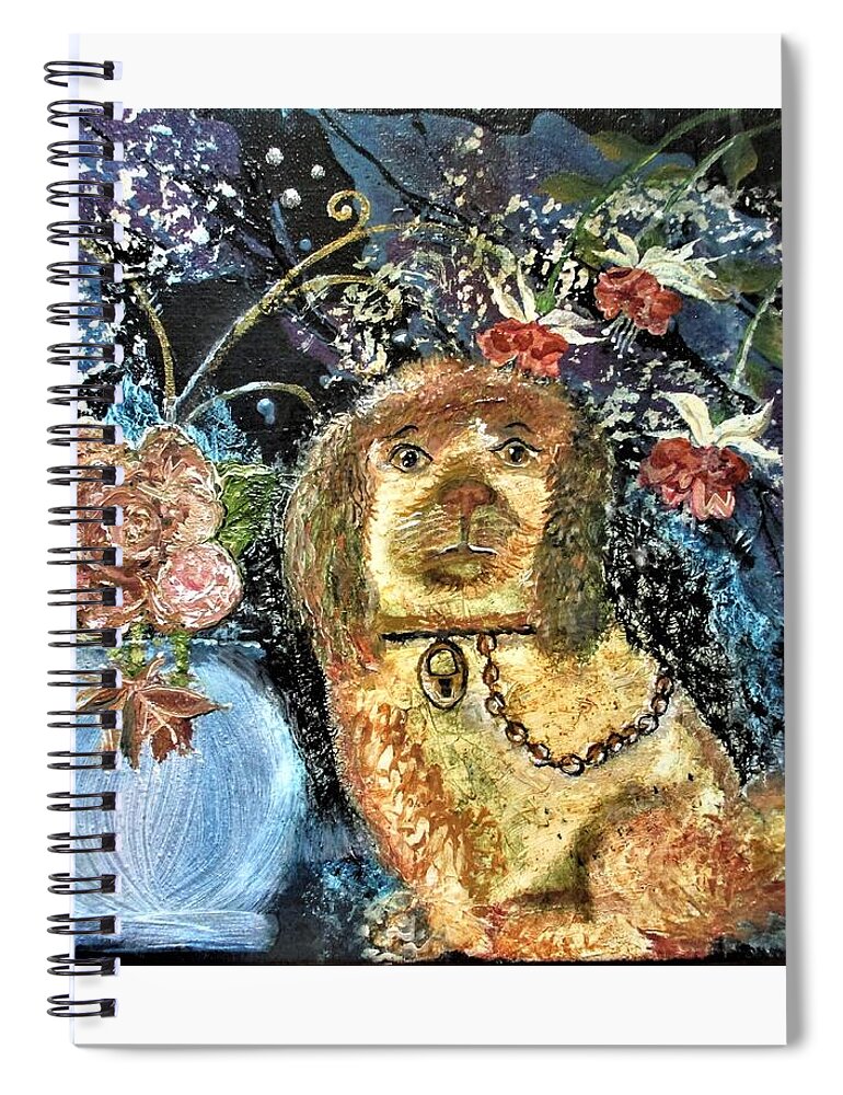 England Staffordshire Dog Spiral Notebook featuring the painting England Staffordshire Dog by Lynn Raizel Lane